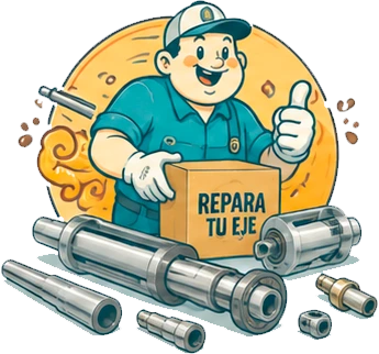 Ilustración de catálogo completo de recambios, accesorios y soluciones para ejes expansibles.